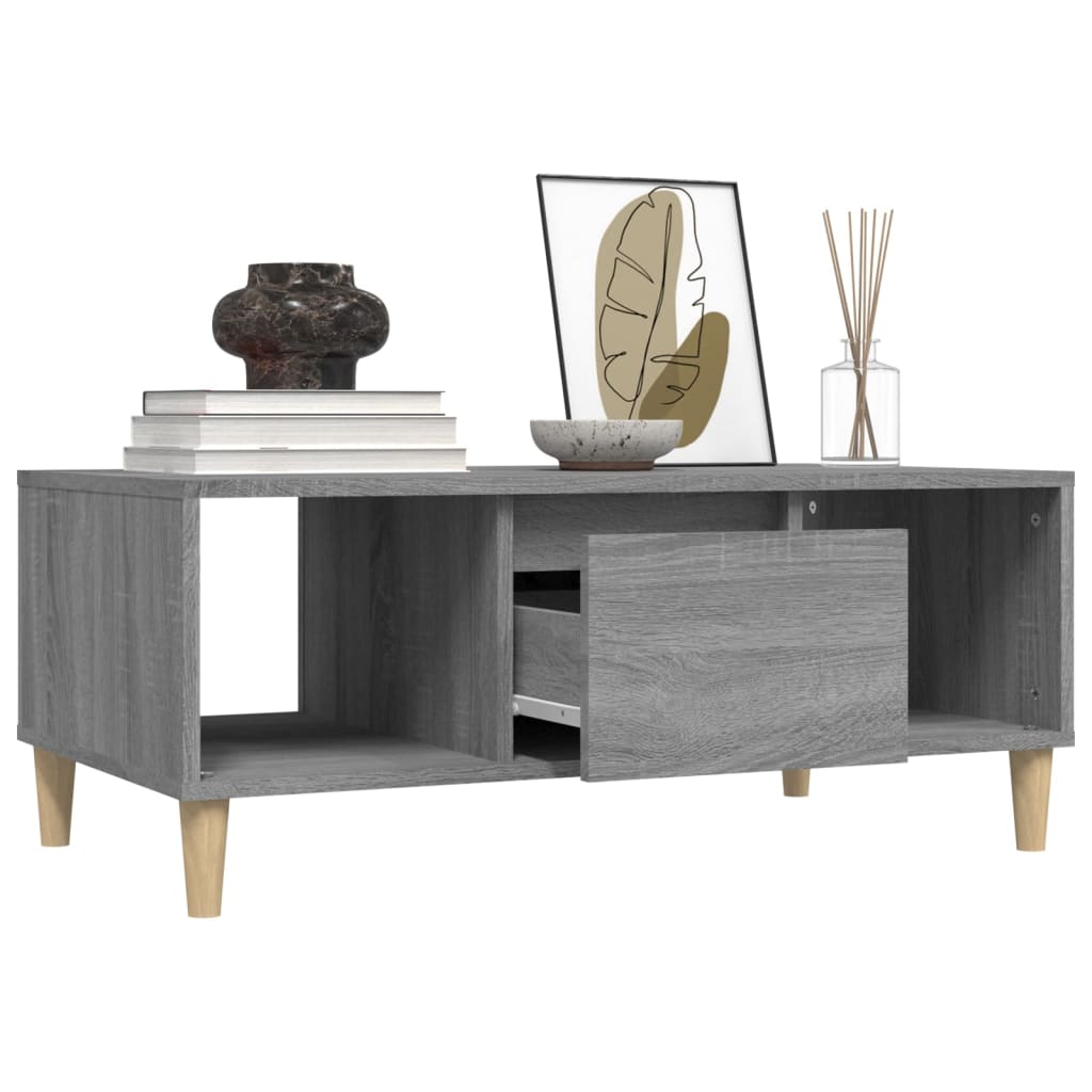 Coffee table, sonoma grey, 90x50x36.5 cm, processed wood