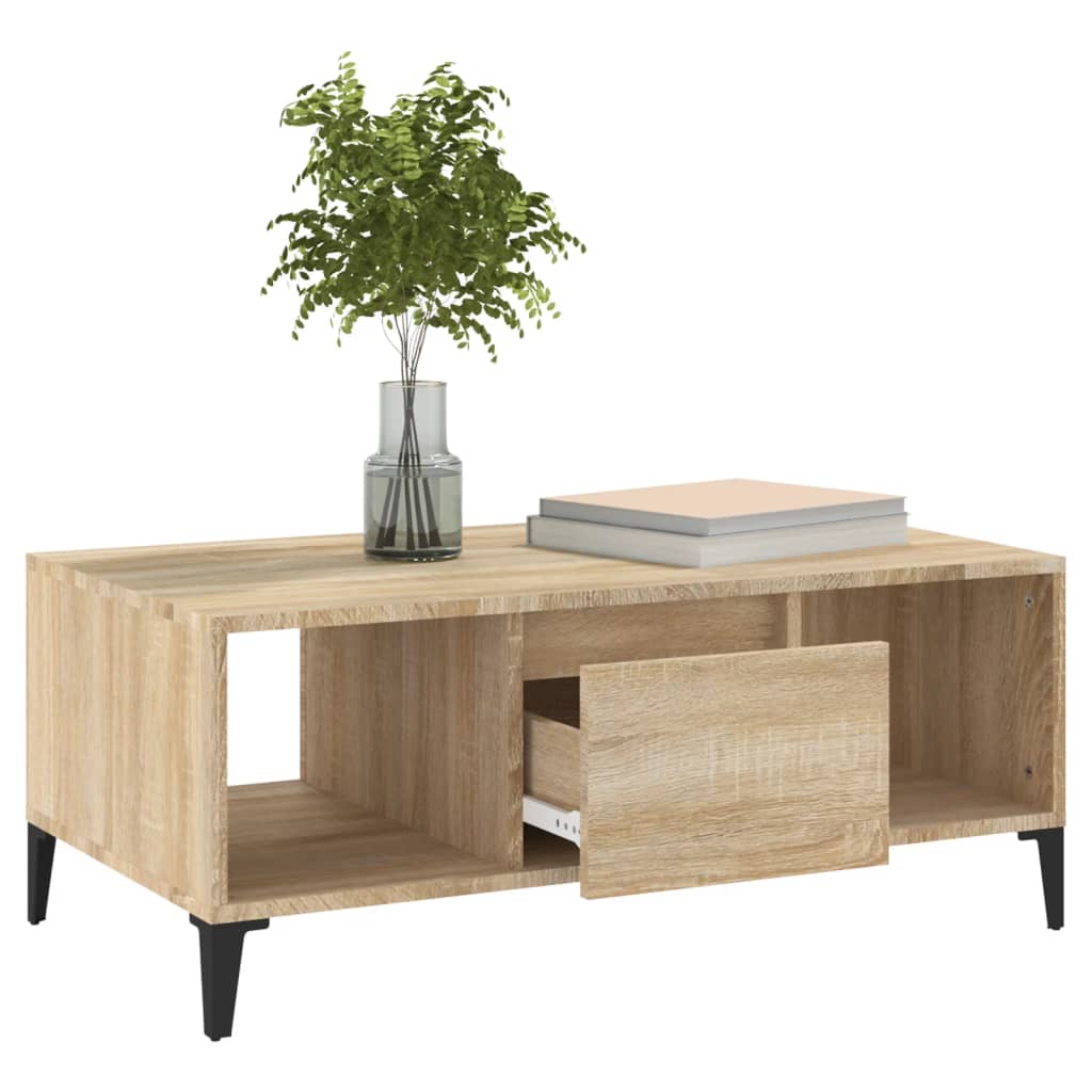 Coffee table, sonoma oak, 90x50x36.5 cm, processed wood