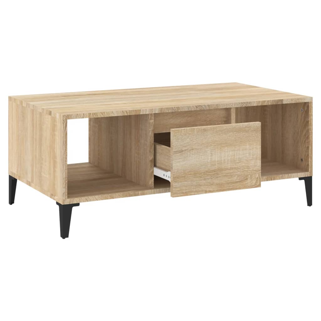 Coffee table, sonoma oak, 90x50x36.5 cm, processed wood