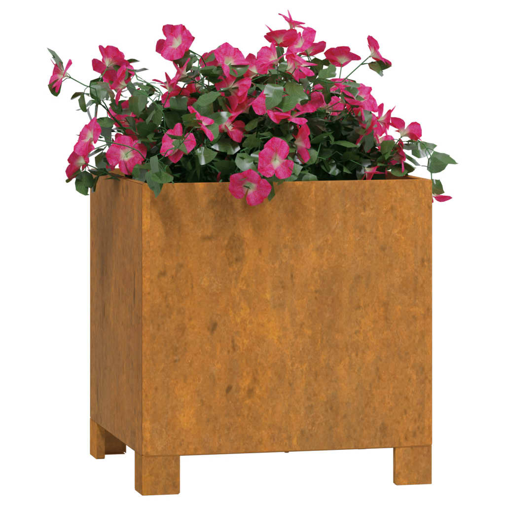 Jardinieră cu picioare, ruginiu, 32x30x33 cm, oțel corten