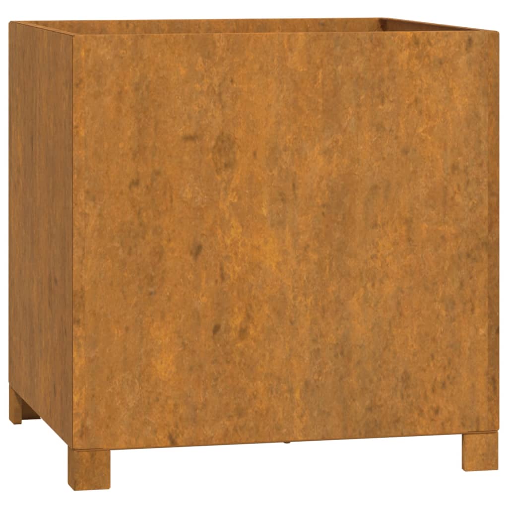Jardiniere cu picioare 2 buc. ruginiu 49x47x50 cm oțel corten