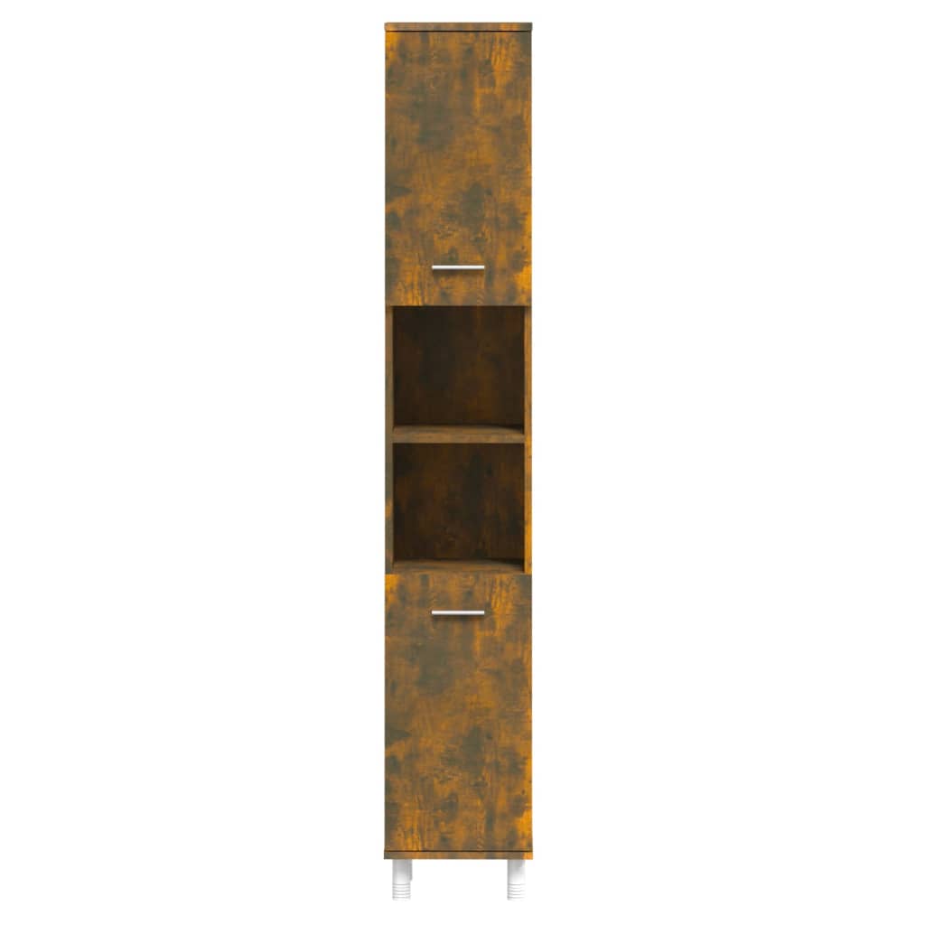 Bathroom cabinet, smoky oak, 30x30x179 cm, processed wood