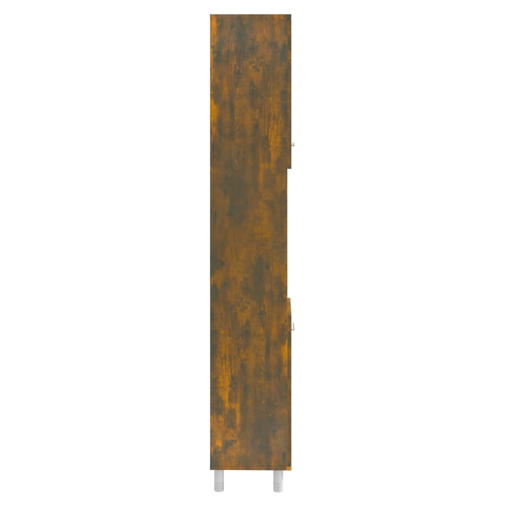 Bathroom cabinet, smoky oak, 30x30x179 cm, processed wood