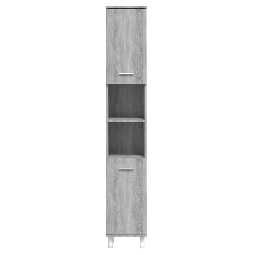 Bathroom cabinet, sonoma grey, 30x30x179 cm, processed wood