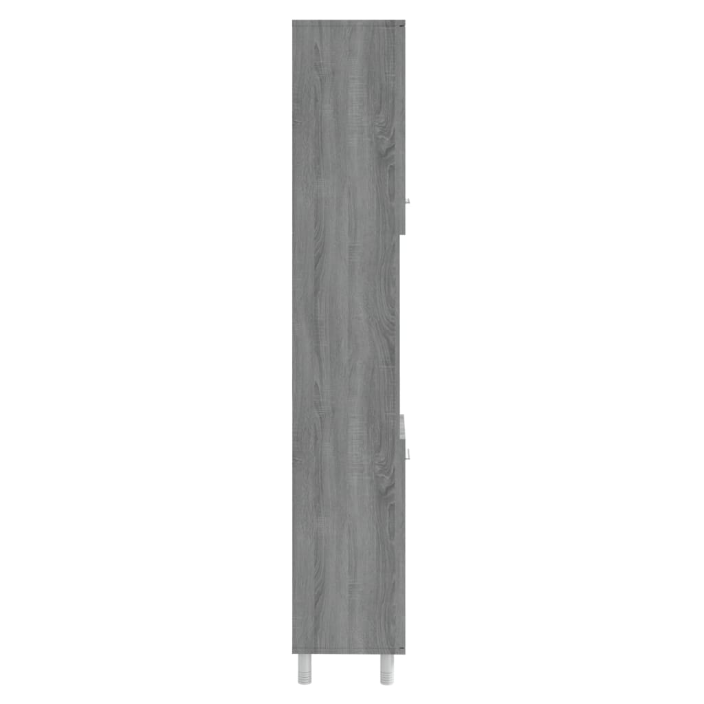 Bathroom cabinet, sonoma grey, 30x30x179 cm, processed wood