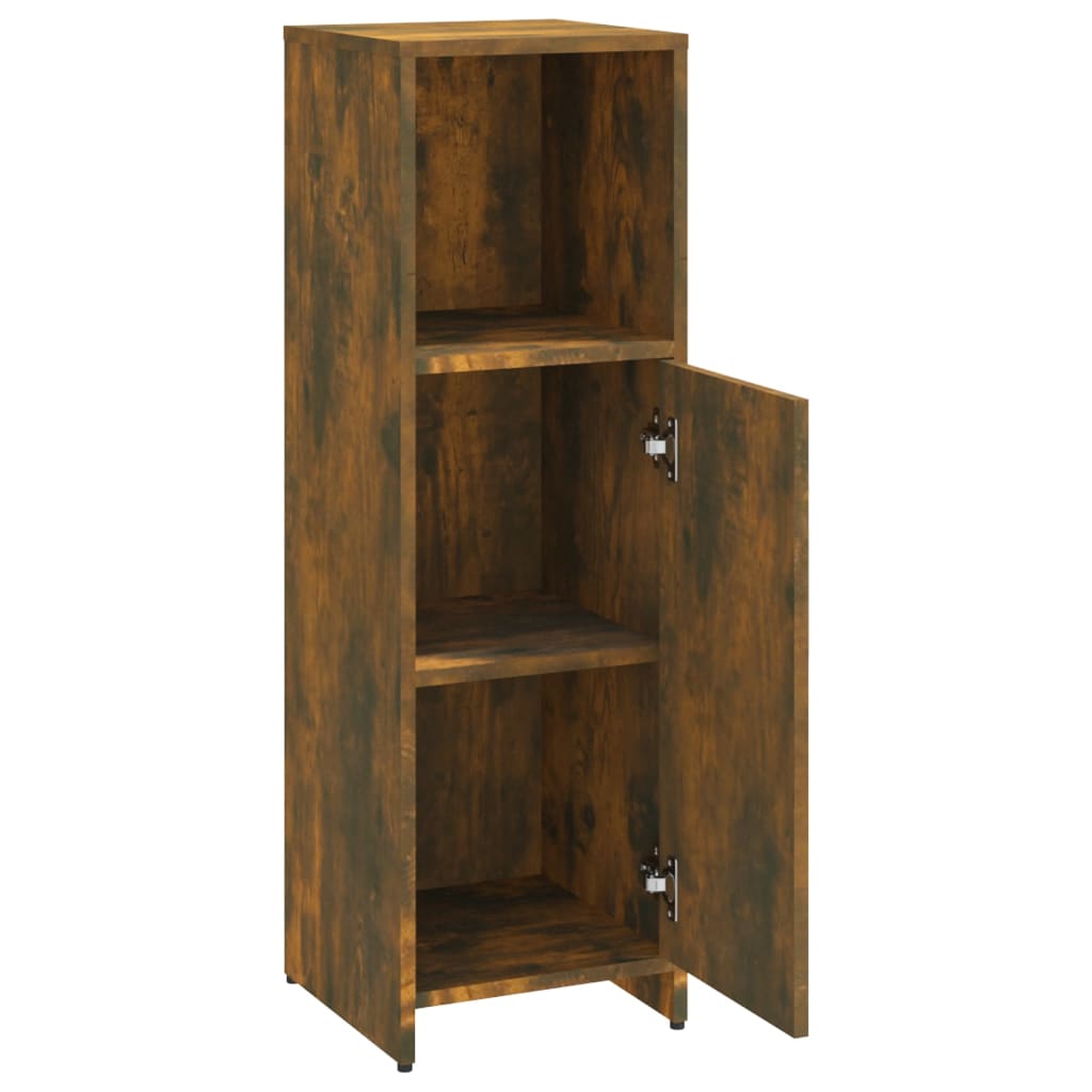 Bathroom cabinet, smoky oak, 30x30x95 cm, processed wood