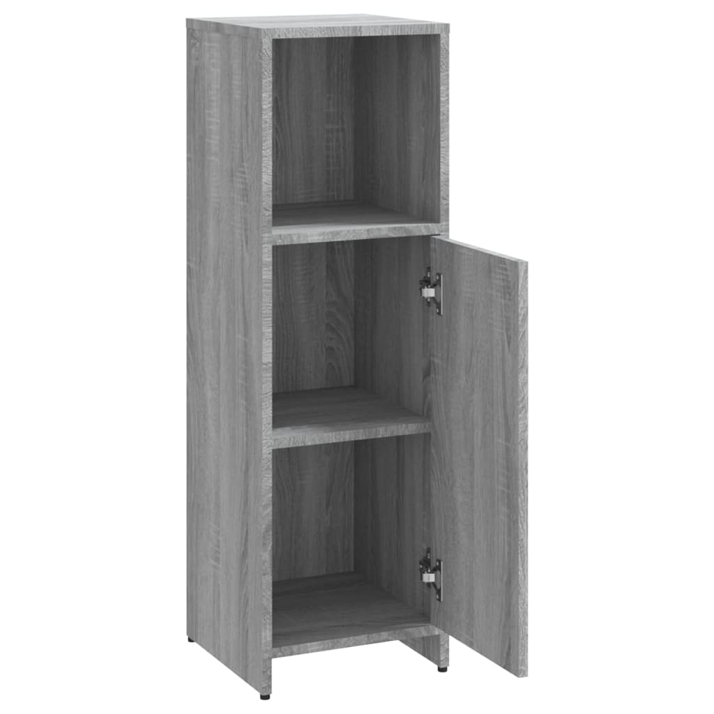 Bathroom cabinet, sonoma grey, 30x30x95 cm, processed wood