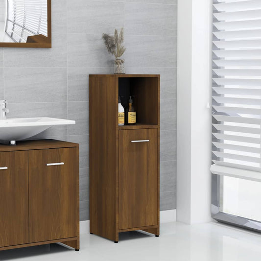Bathroom cabinet, brown oak, 30x30x95 cm, composite wood