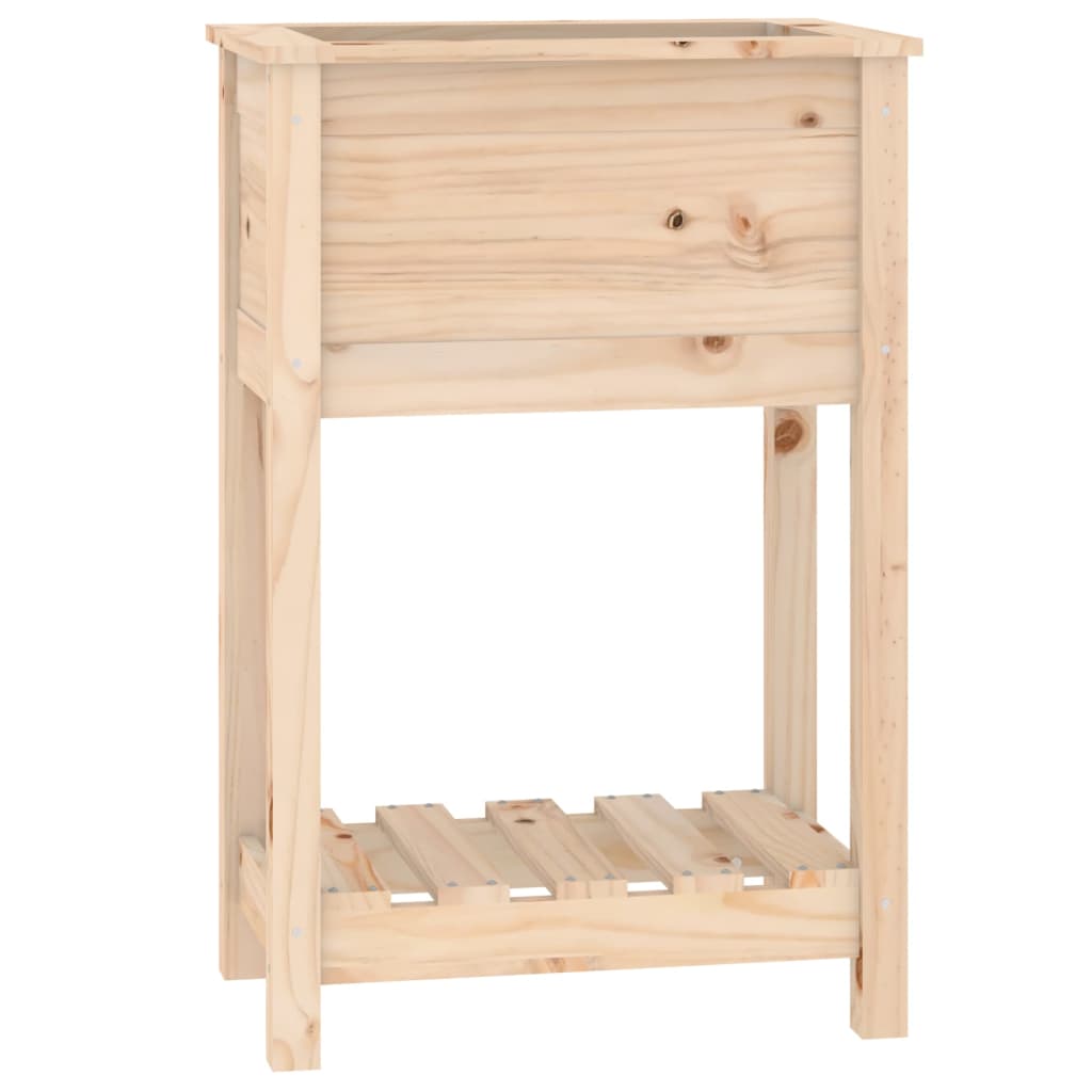 Jardinieră cu raft, 54x34,5x81 cm, lemn masiv de pin