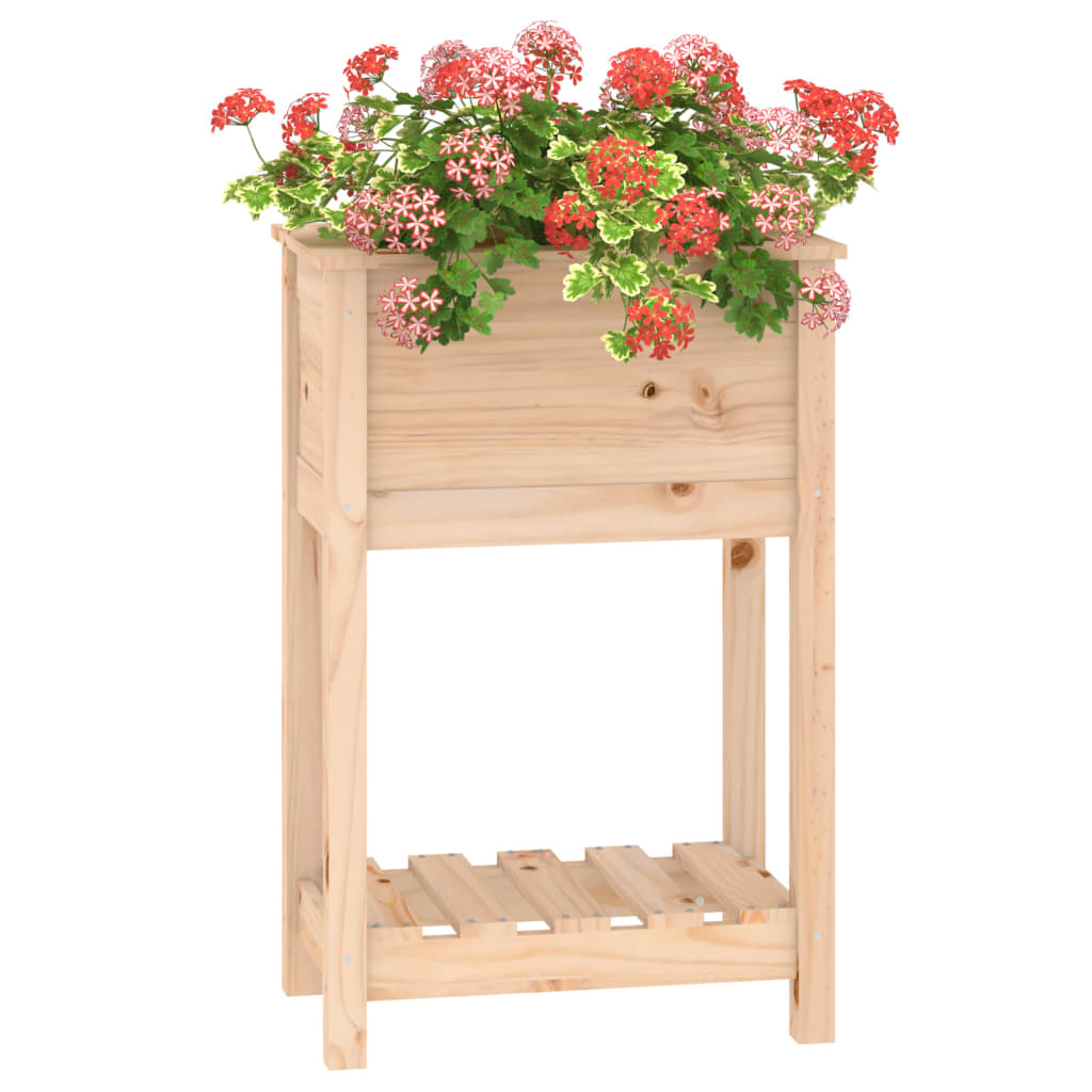 Jardinieră cu raft, 54x34,5x81 cm, lemn masiv de pin
