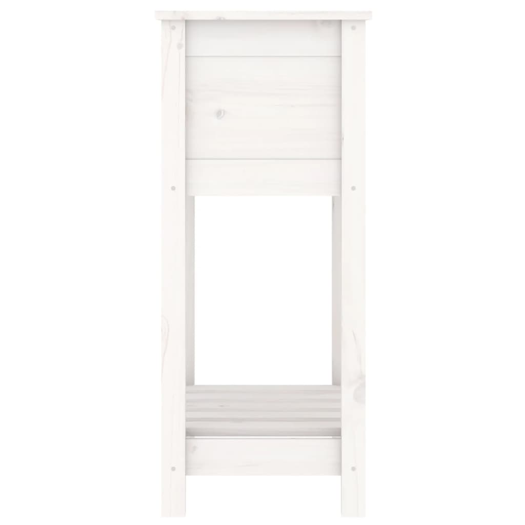 Jardinieră cu raft, alb, 54x34,5x81 cm, lemn masiv de pin