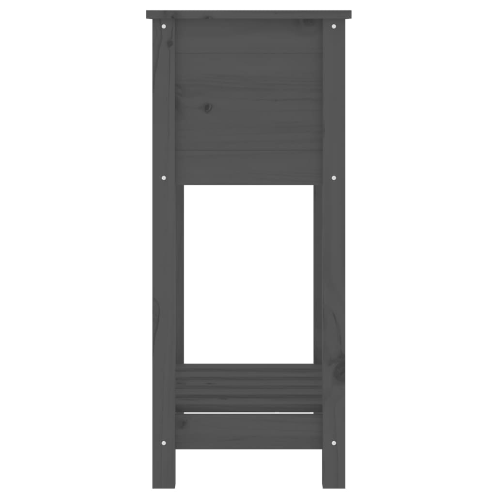 Jardinieră cu raft, gri, 54x34,5x81 cm, lemn masiv de pin