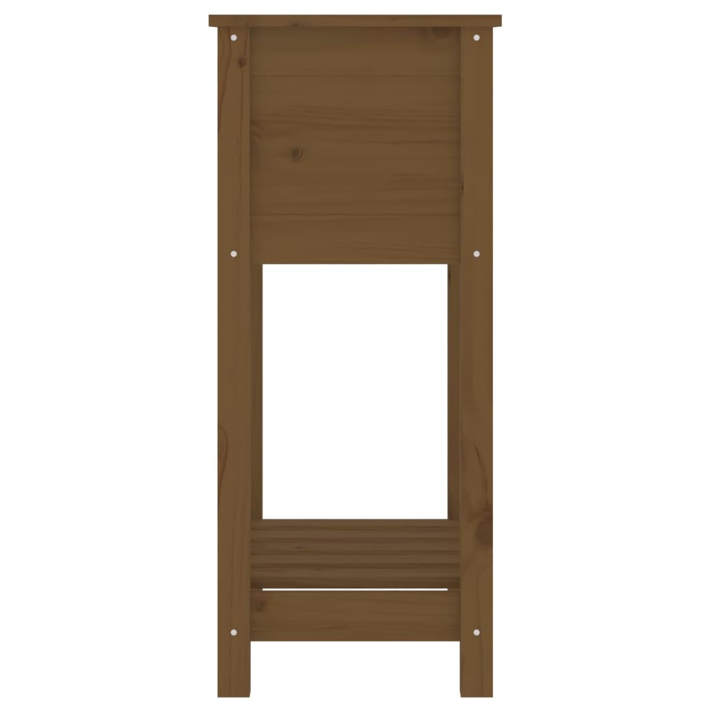 Jardinieră cu raft, maro miere, 54x34,5x81 cm, lemn masiv pin