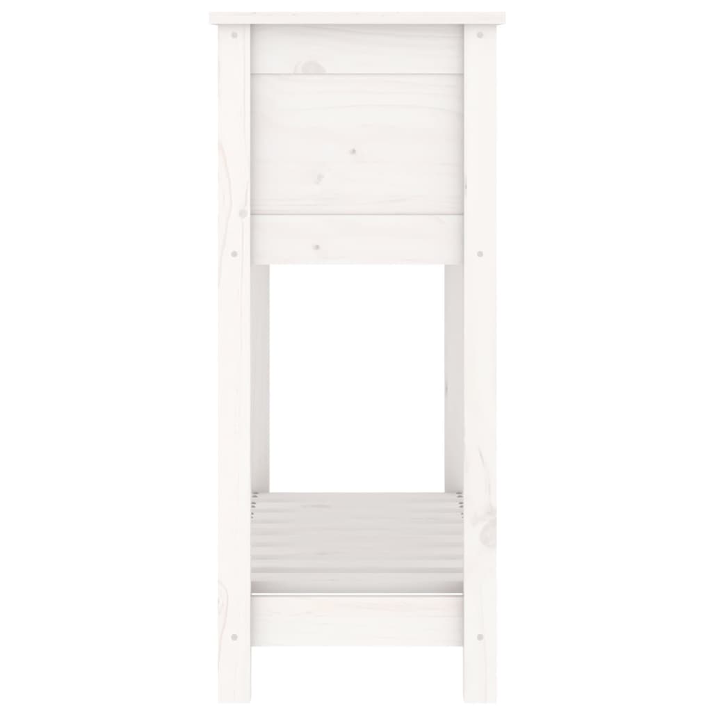 Jardinieră cu raft, alb, 82,5x34,5x81 cm, lemn masiv de pin