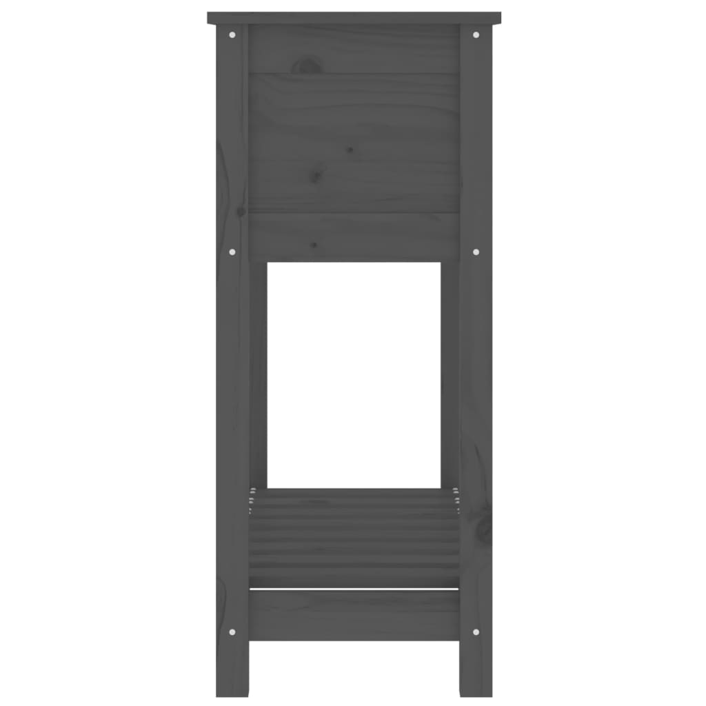 Jardinieră cu raft, gri, 82,5x34,5x81 cm, lemn masiv de pin