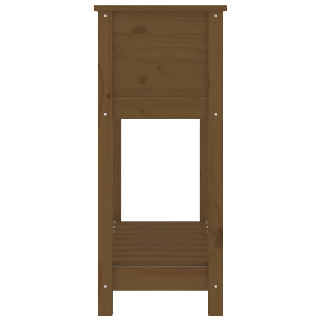 Jardinieră cu raft, maro miere, 82,5x34,5x81 cm, lemn masiv pin