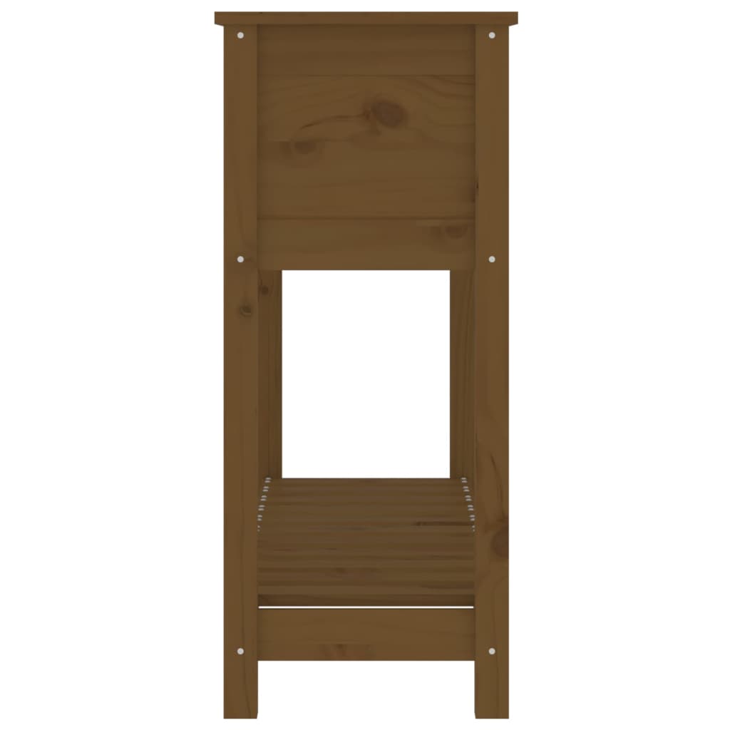 Jardinieră cu raft maro miere 111,5x34,5x81 cm lemn masiv pin