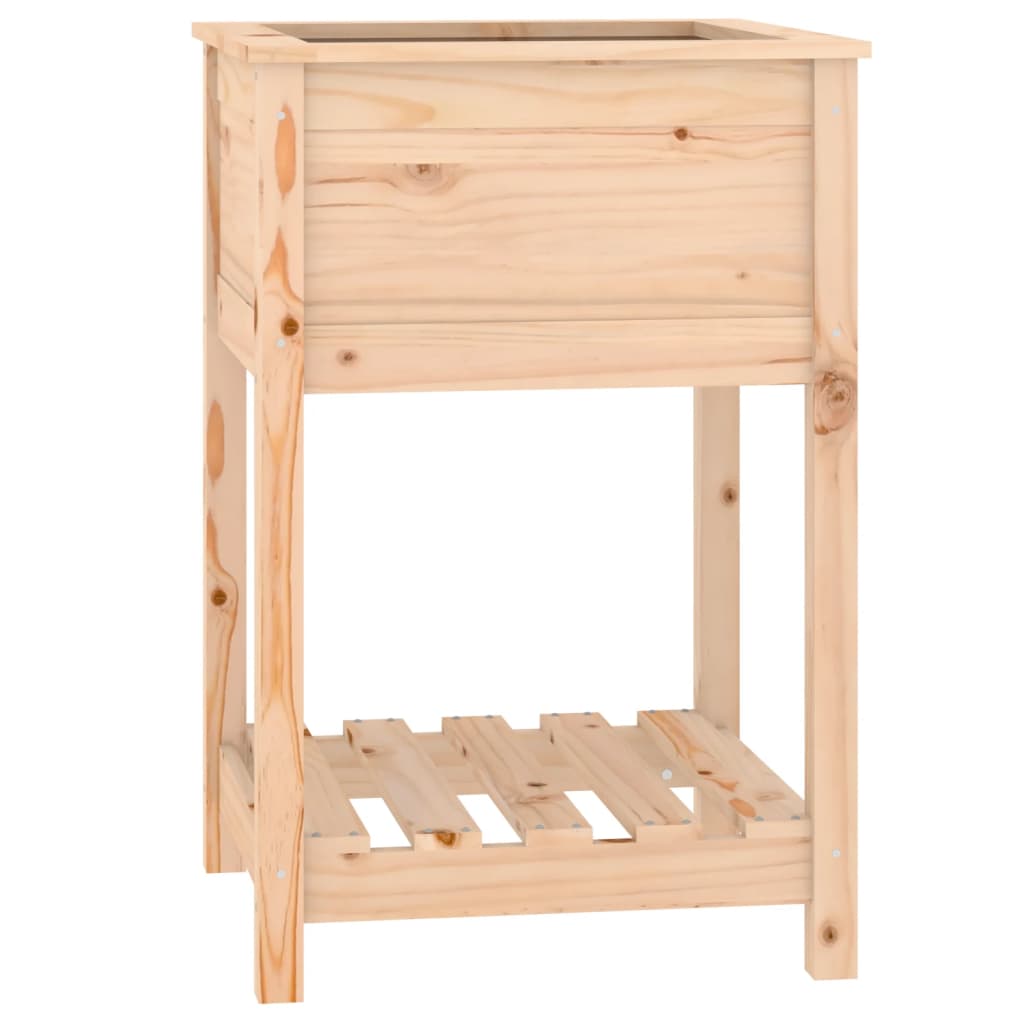 Jardinieră cu raft, 54x54x81 cm, lemn masiv de pin
