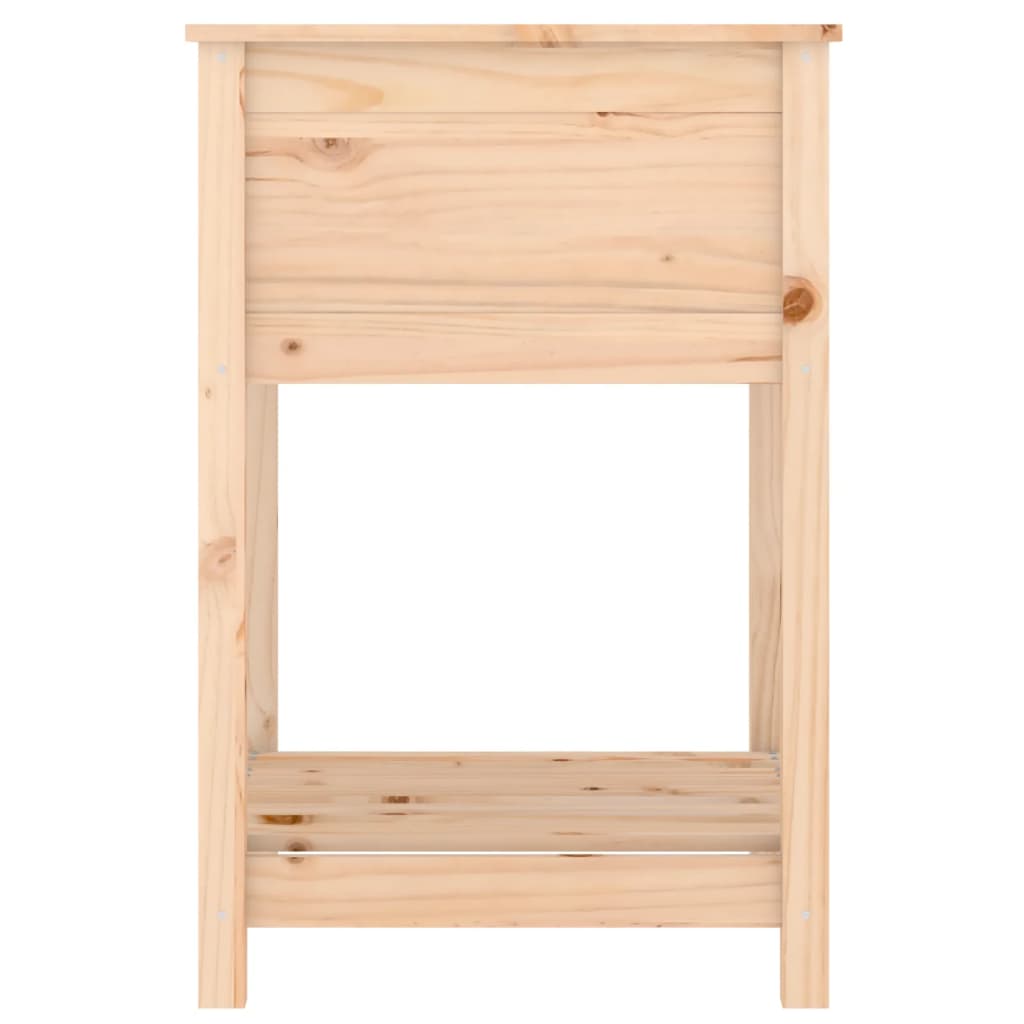 Jardinieră cu raft, 54x54x81 cm, lemn masiv de pin