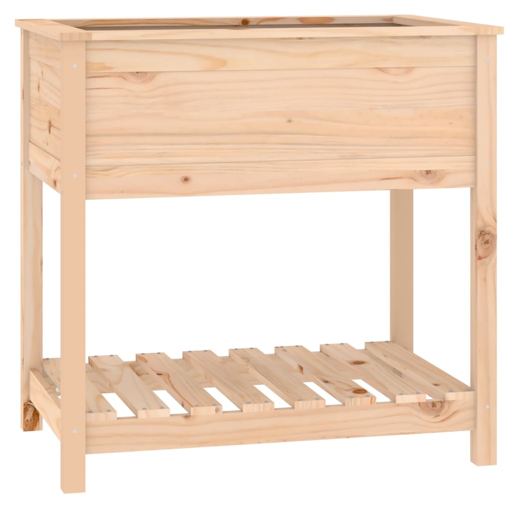 Jardinieră cu raft, 82,5x54x81 cm, lemn masiv de pin