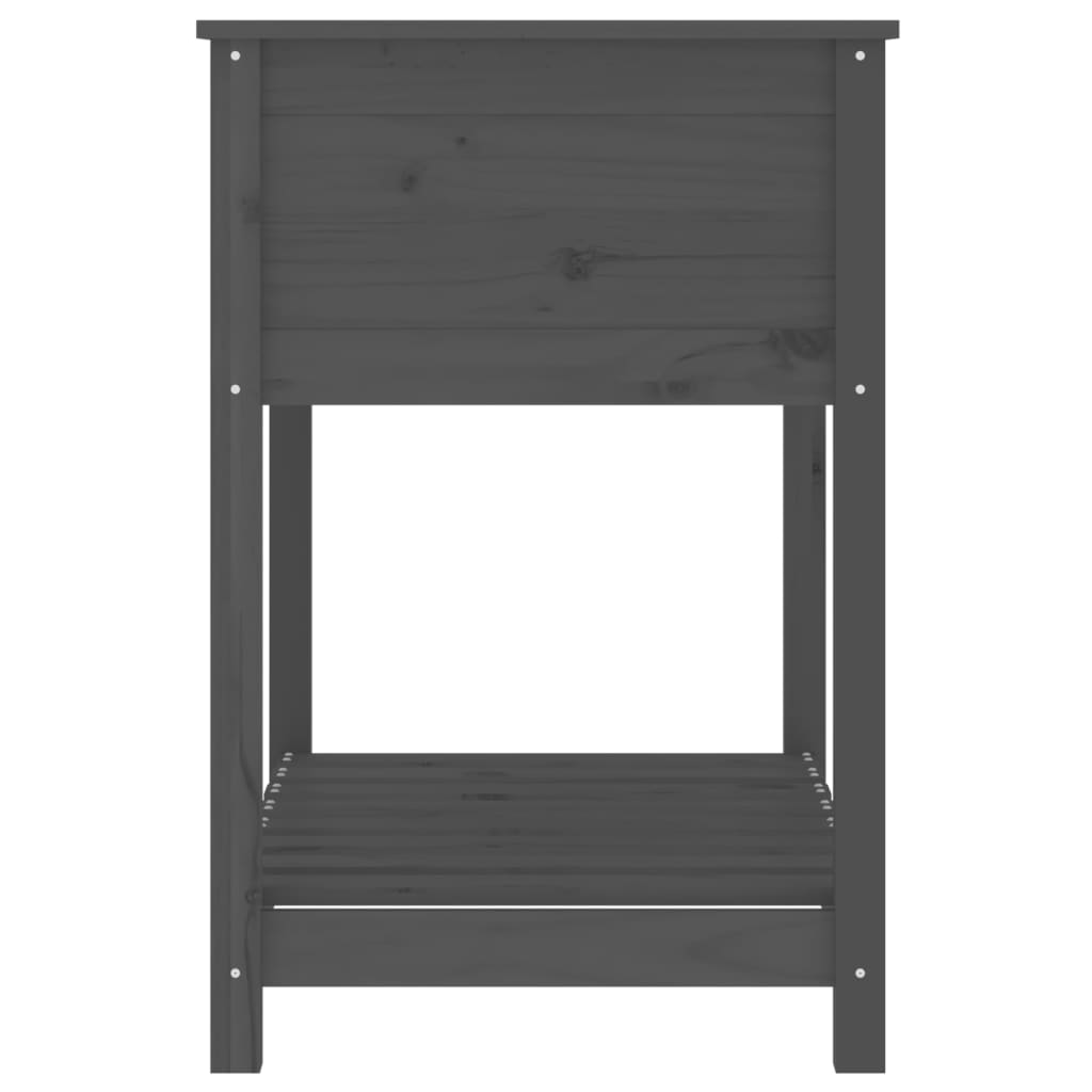 Jardinieră cu raft, gri, 82,5x54x81 cm, lemn masiv de pin