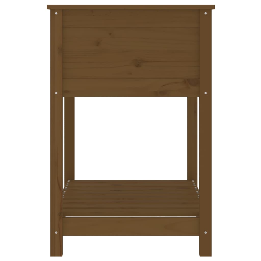 Jardinieră cu raft, maro miere, 82,5x54x81 cm, lemn masiv pin