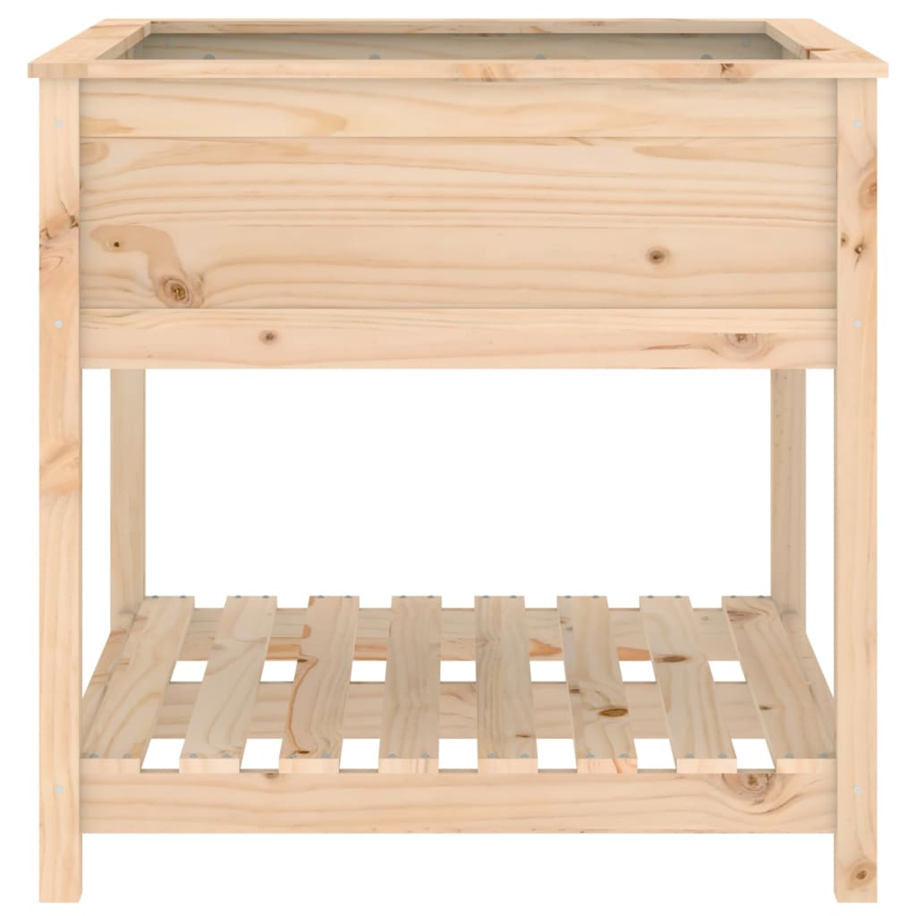 Jardinieră cu raft, 82,5x82,5x81 cm, lemn masiv de pin