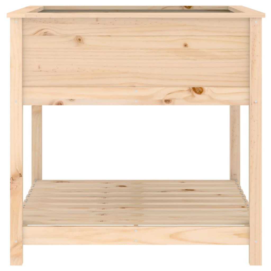 Jardinieră cu raft, 82,5x82,5x81 cm, lemn masiv de pin