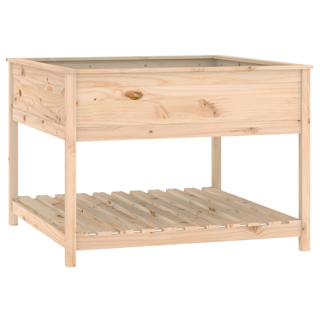 Jardinieră cu raft, 111,5x111,5x81 cm, lemn masiv de pin