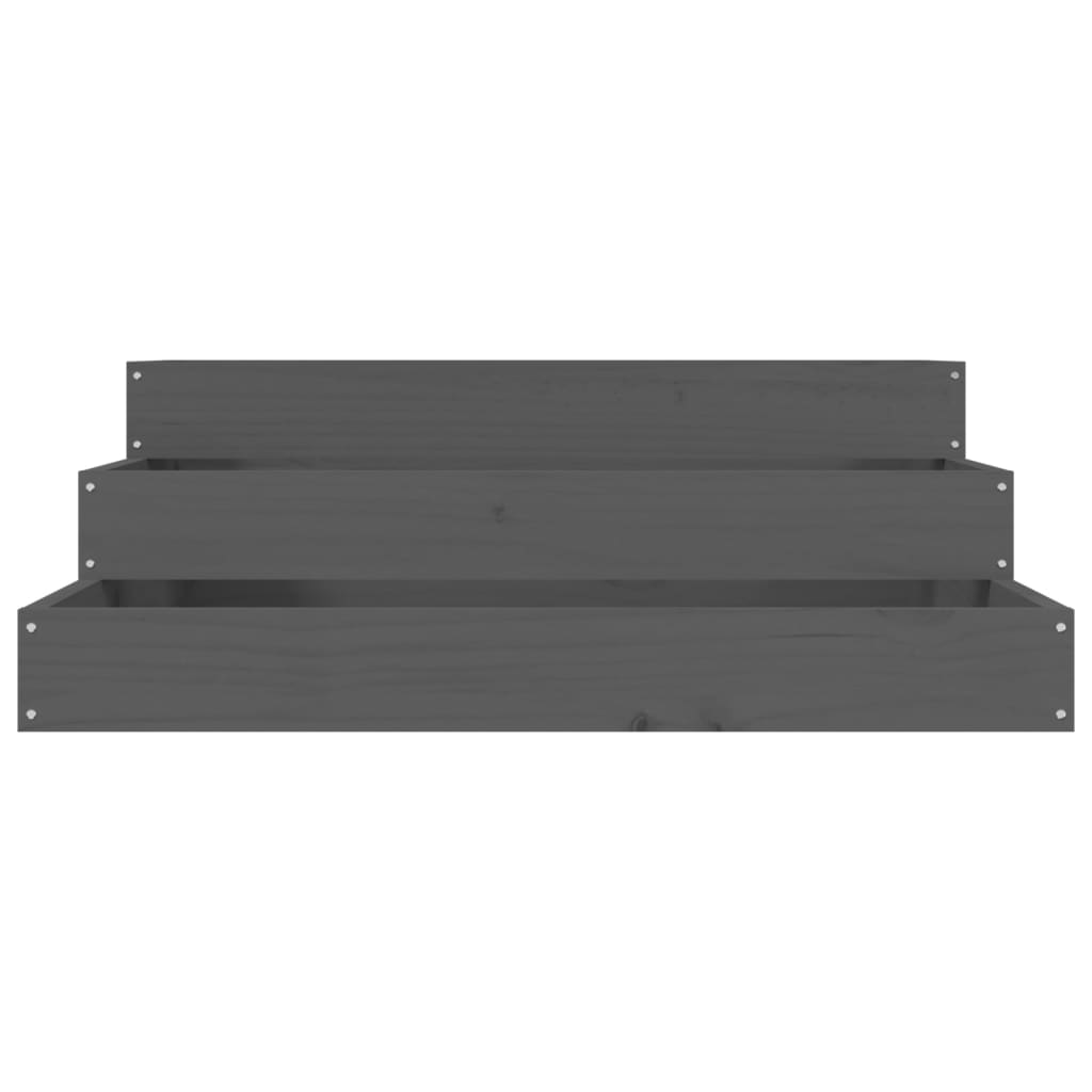 Jardinieră, gri, 78x78x27 cm, lemn masiv de pin