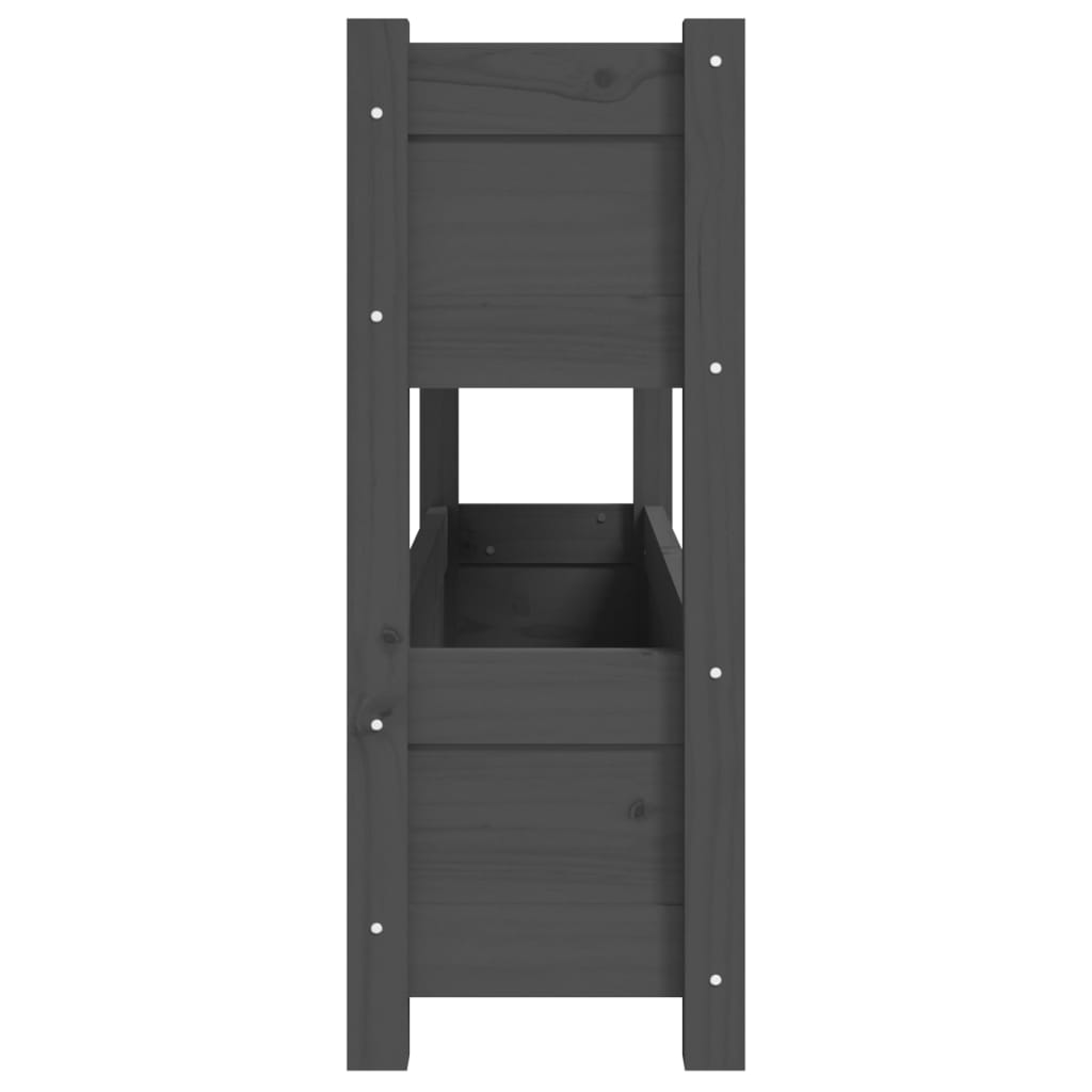 Jardinieră, gri, 112x25x66 cm, lemn masiv de pin