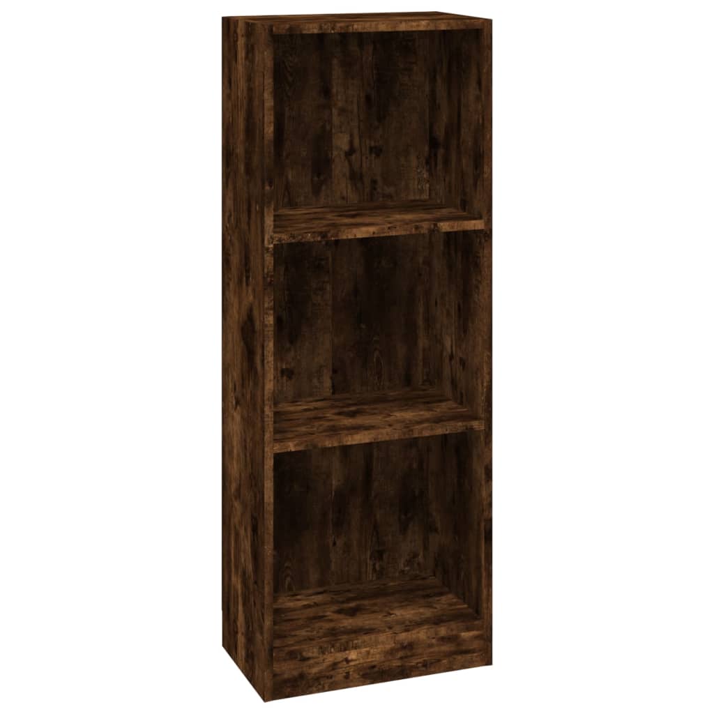 Bookcase 3 levels smoky oak 40x24x109 cm composite wood