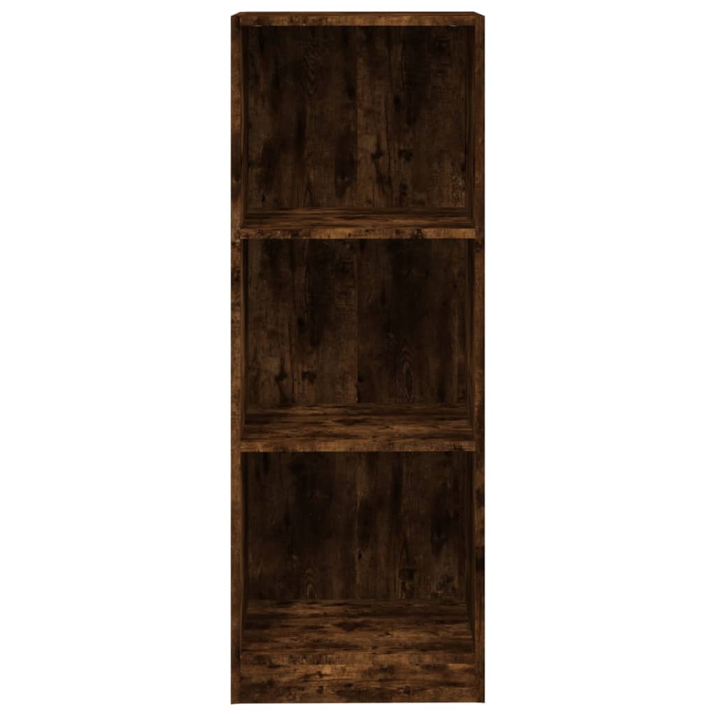 Bookcase 3 levels smoky oak 40x24x109 cm composite wood