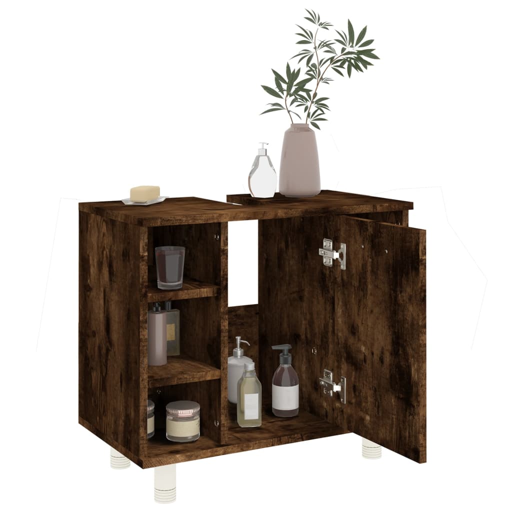 Bathroom cabinet, smoky oak, 60x32x53.5 cm, composite wood