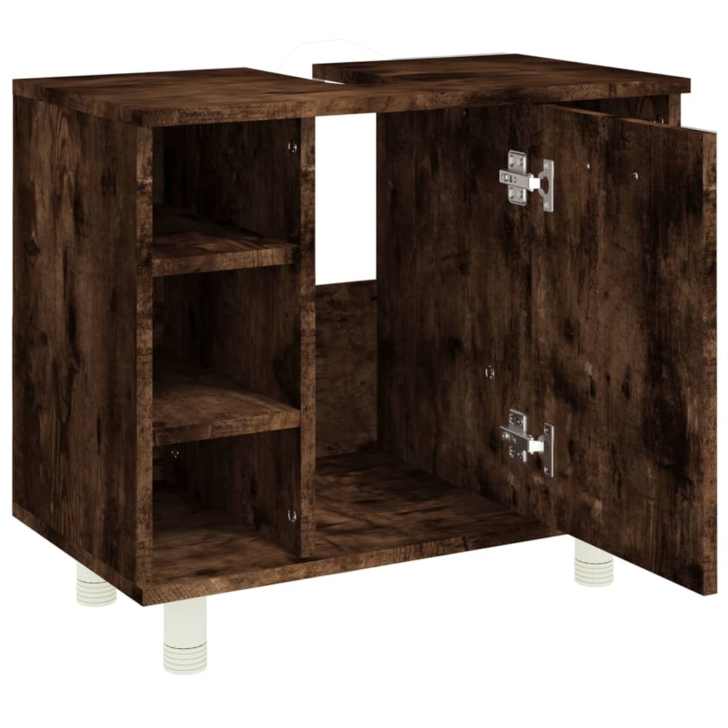 Bathroom cabinet, smoky oak, 60x32x53.5 cm, composite wood