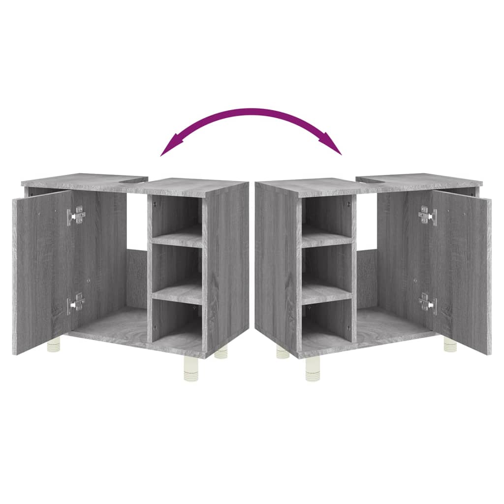 Bathroom cabinet, sonoma grey, 60x32x53.5 cm, composite wood