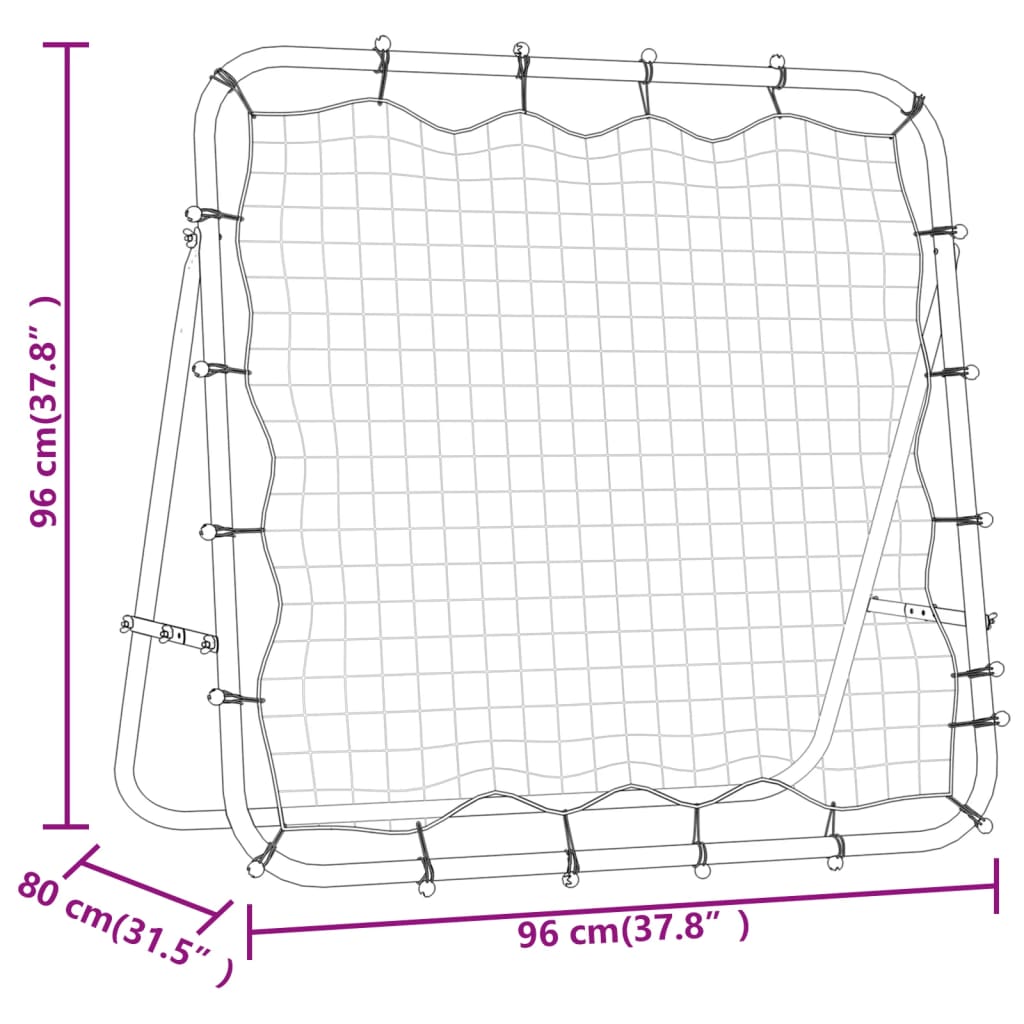 Adjustable soccer training rebounder, 96x80x96 cm, steel/PE
