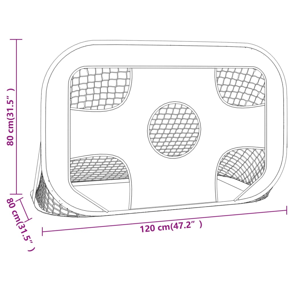 Soccer goal net with target 120x80x80 cm polyester