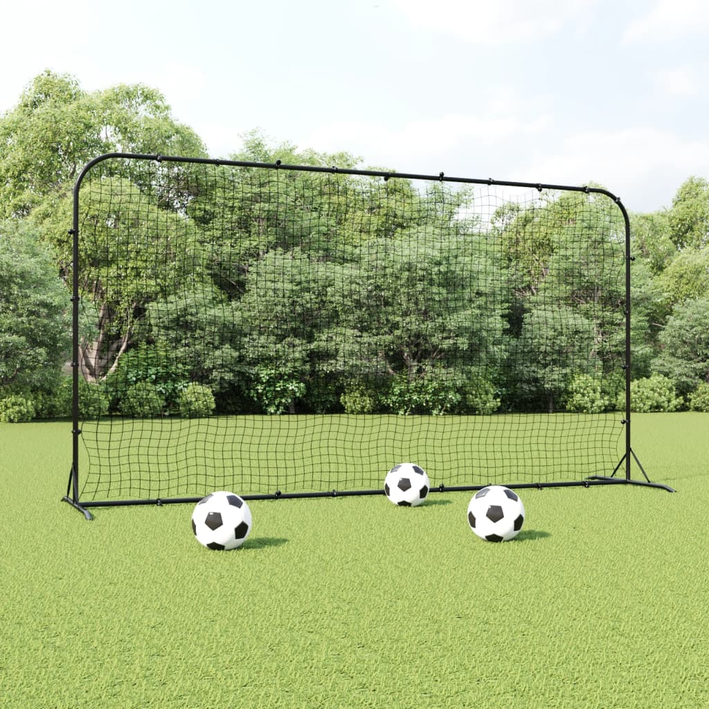 Football ricochet net, black, 366x90x183 cm, HDPE