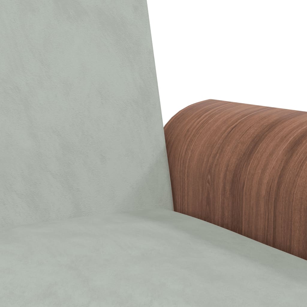 Extendable sofa with cup holders, light grey, velvet