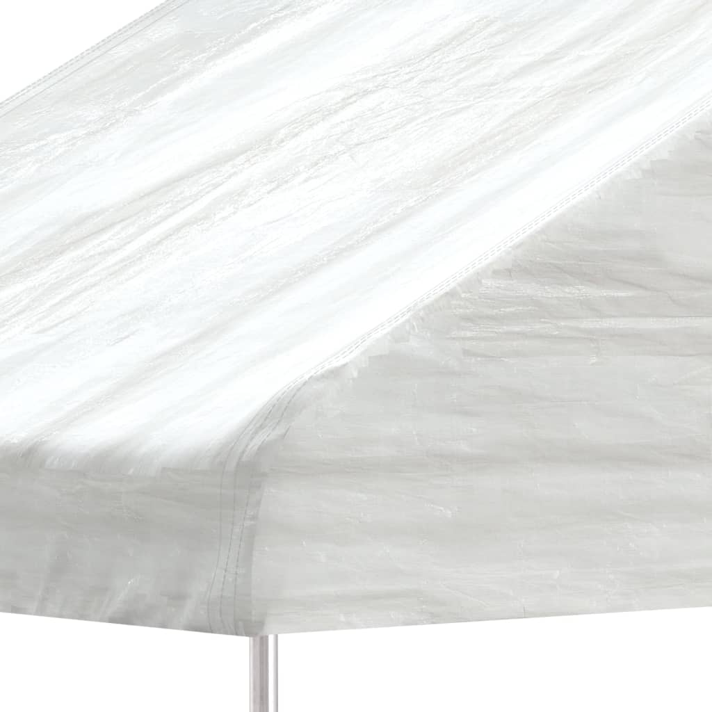 vidaXL Foișor cu acoperiș, alb, 4,08x2,23x3,22 m, polietilenă