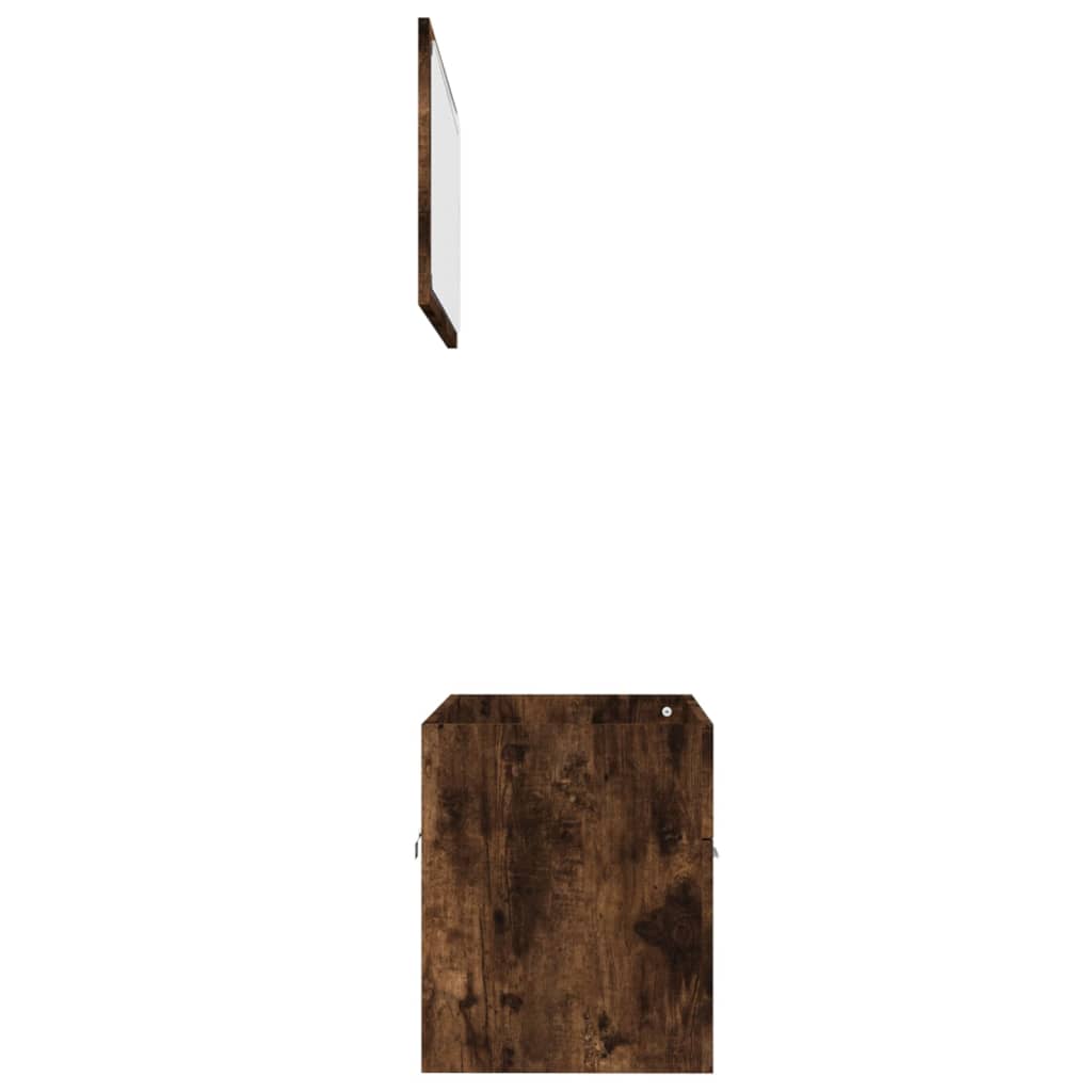 Bathroom furniture set, 2 pieces, smoky oak, processed wood