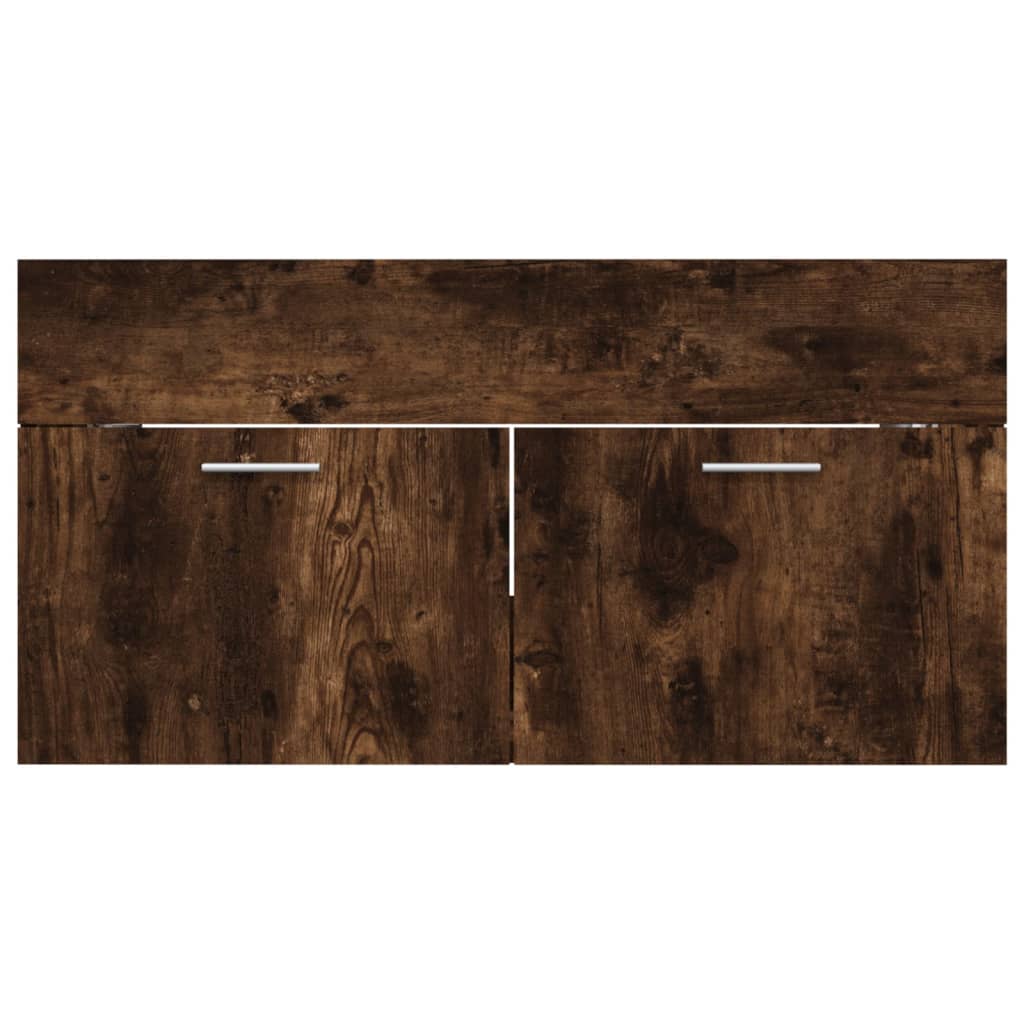 Bathroom furniture set, 2 pieces, smoky oak, processed wood