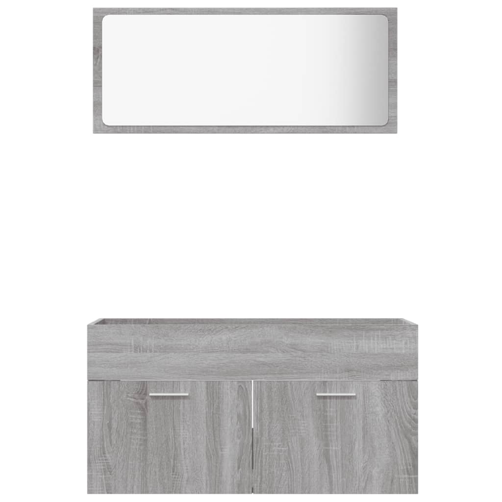 Bathroom furniture set, 2 pieces, sonoma gray, processed wood
