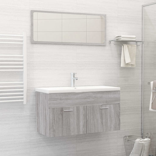 Bathroom furniture set, 2 pieces, sonoma gray, processed wood