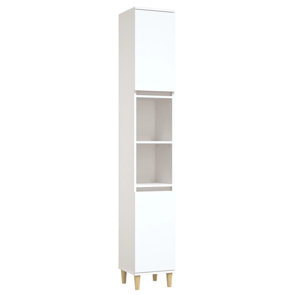 Bathroom cabinet, white, 30x30x190 cm, processed wood