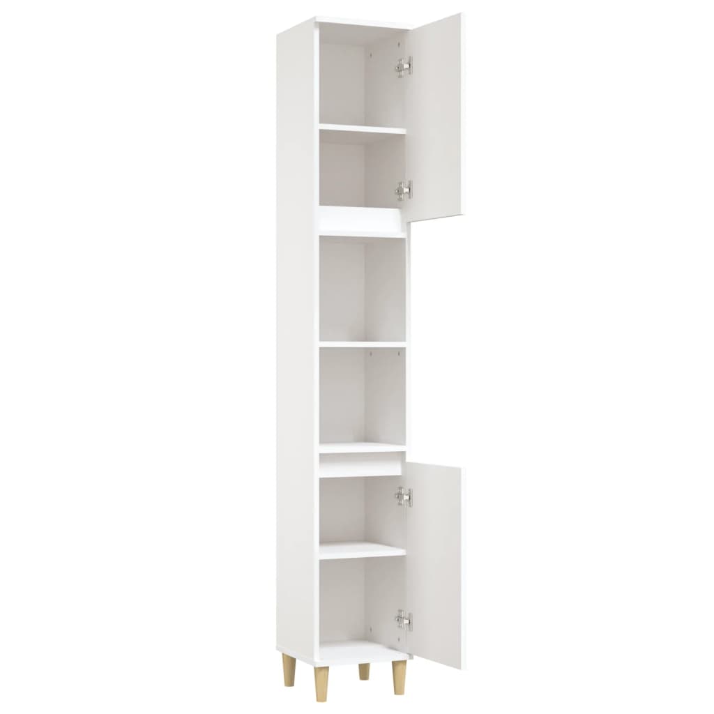 Bathroom cabinet, white, 30x30x190 cm, processed wood