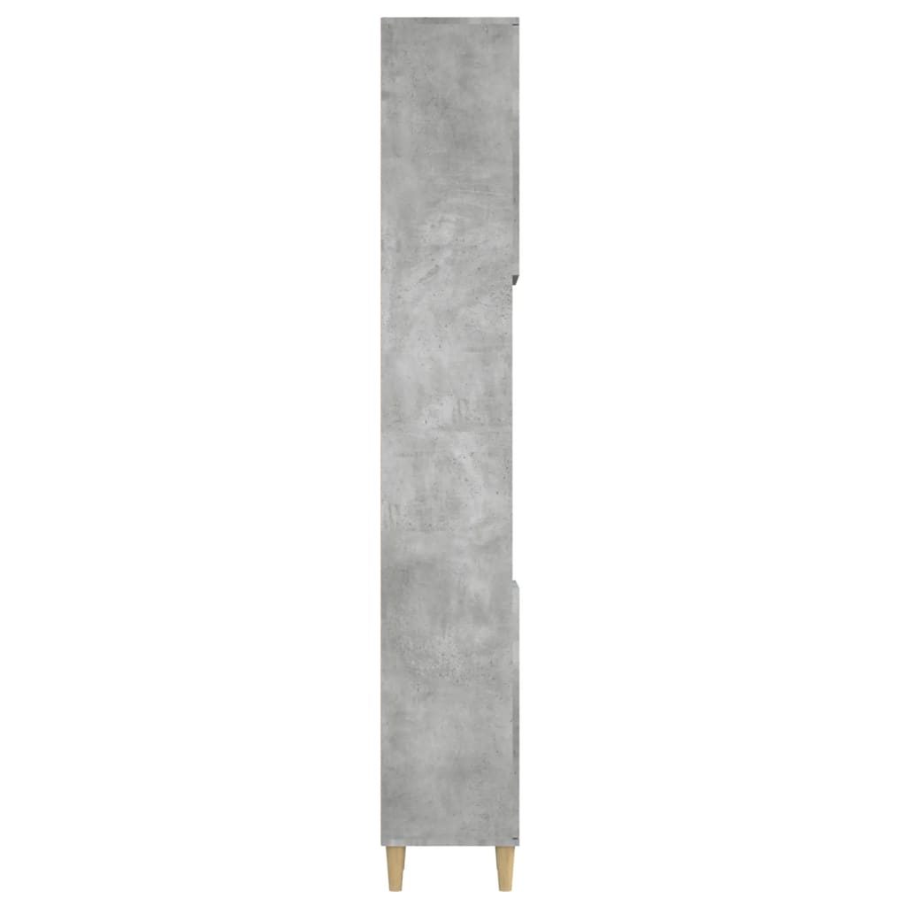 Bathroom cabinet, concrete gray, 30x30x190 cm, processed wood