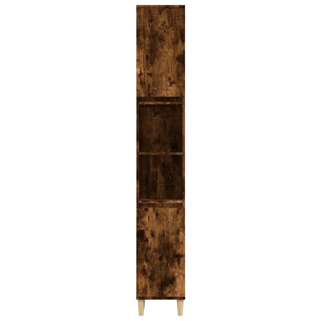 Bathroom cabinet, smoked oak, 30x30x190 cm, processed wood