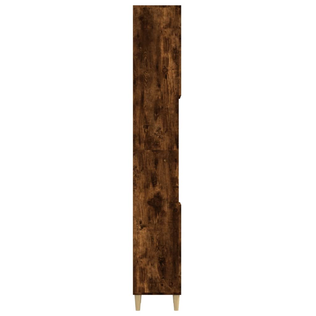 Bathroom cabinet, smoked oak, 30x30x190 cm, processed wood